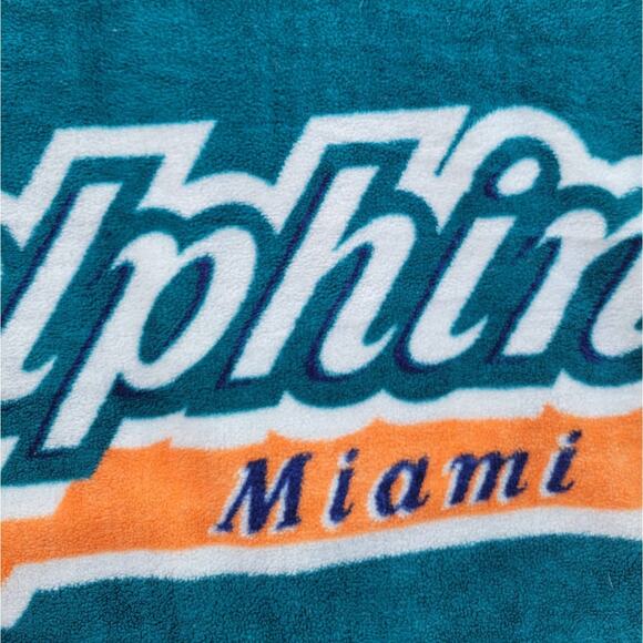 Miami Dolphins Fleece Throw Blanket - Picture 2 of 2